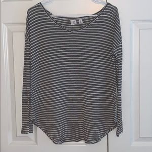 Grey and white stripped shirt